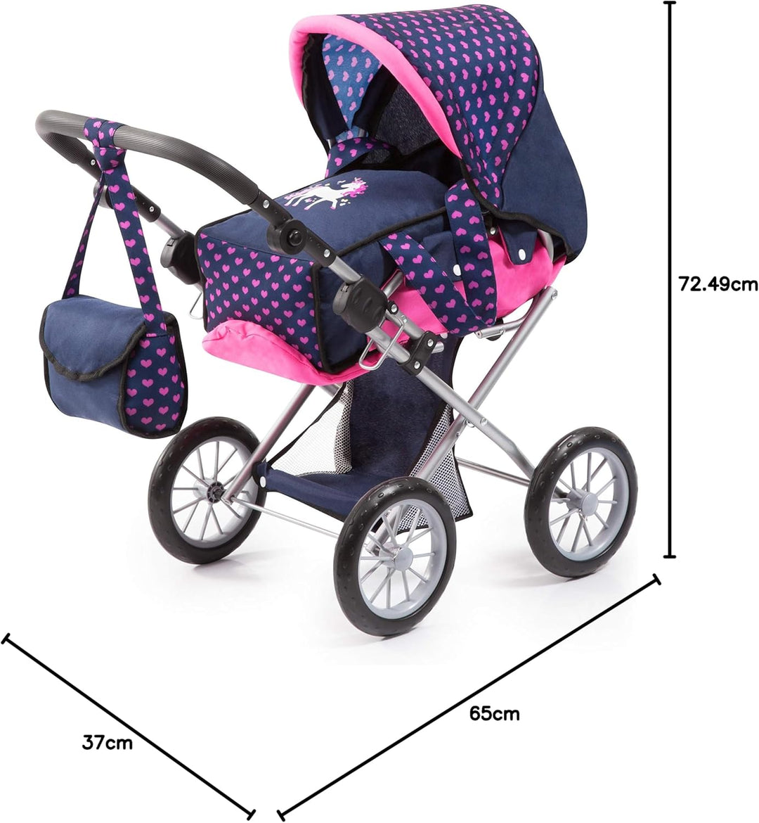 Bayer Design 13654AA City Star in modernen Einhorn Design, Kombi Puppenwagen, mit herausnehmbarer Tr