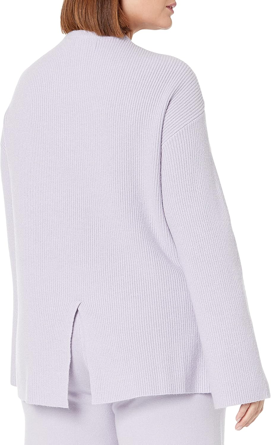 The Drop Rippstrick-Pullover Alice für Damen, Rundhalsausschnitt, geschlitzte Rückseite XXL Staubvio