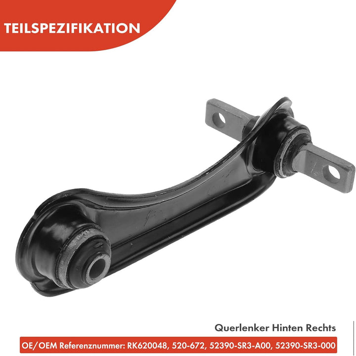 Frankberg 2x Querlenker Radaufhängung Hinten Kompatibel mit Civic V EJ EG EG EH 1991-1996 Civic VI M