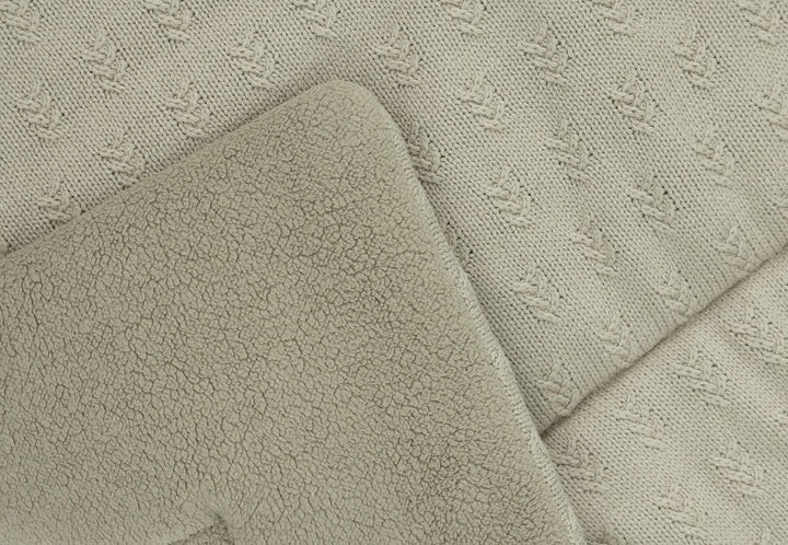 Jollein Krabbeldecke für Baby - Grain Knit, Olive Green - Laufgittereinlage - 75x95 cm - Spieldecke