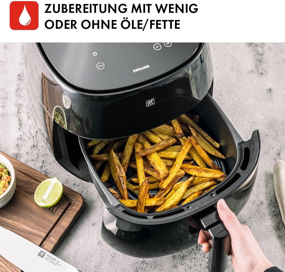 ZWILLING Air Fryer / Heissluftfritteuse, 4 L, 6 Programme, 1.400 Watt, Frittieren, Garen und Backen