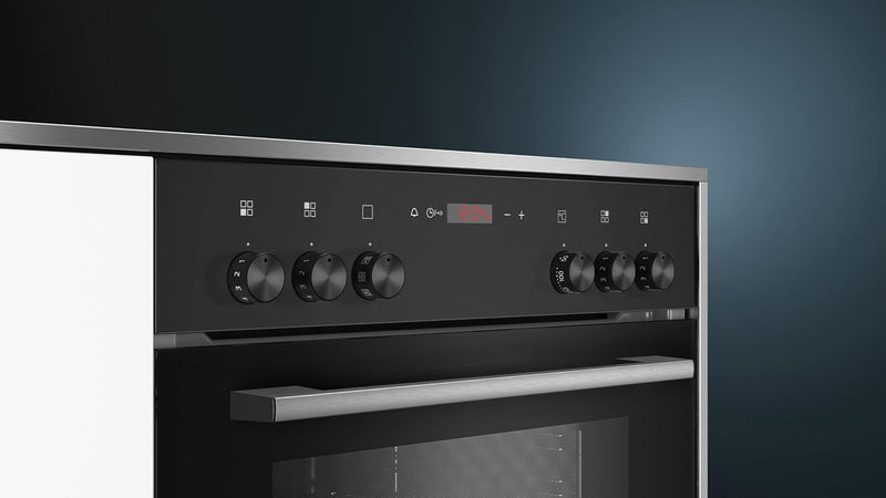Siemens EQ110KA1B iQ100 Herd-Glaskeramik-Kochfeld-Kombination (herdgesteuert), 59,4 cm breit, Schnel