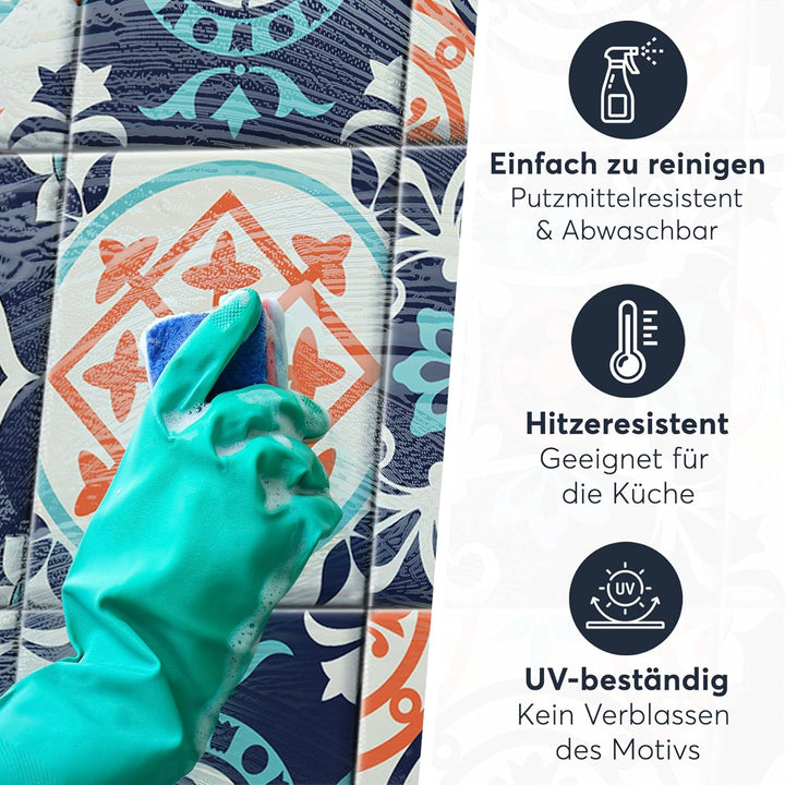 CREATISTO Mosaik-Fliesen Fliesensticker Fliesenfolie - Selbstklebende Fliesen Folie I Stickerfliesen