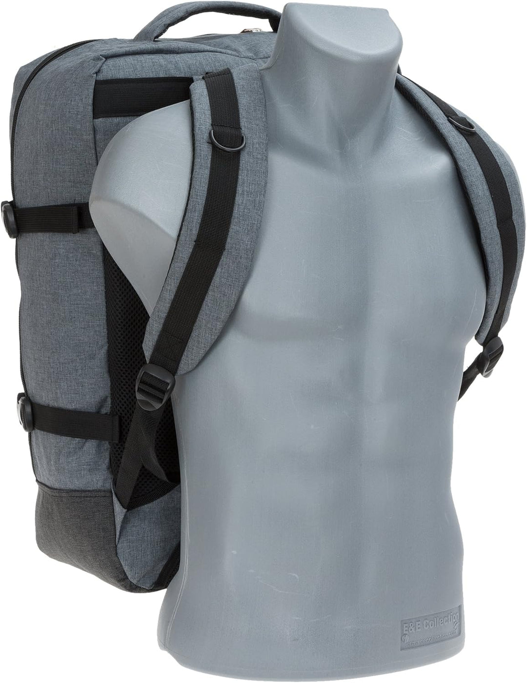 BESTWAY Cabin 40223 Retro Reiserucksack Kabinenrucksack Leichtgepäck Rucksack + Koffergurt (Dunkelgr
