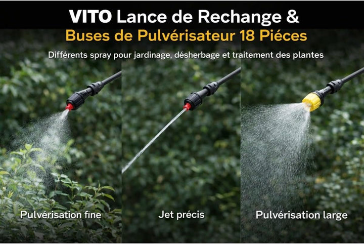 VITO - Komplett-Set mit Düse und Düsen für ätzende Produkte, 16 l, 18 Stück