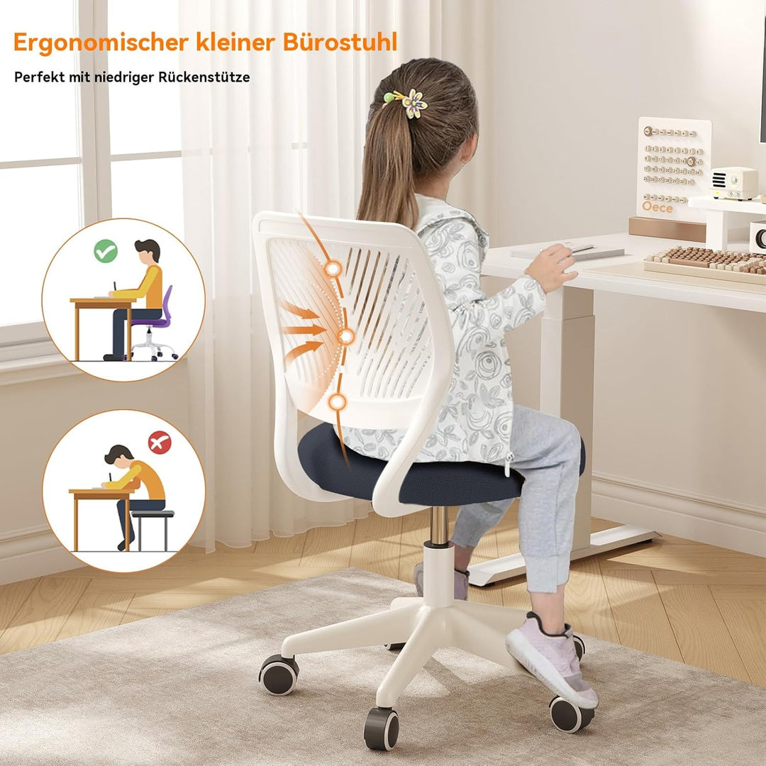 XUEGW Drehbarer Bürostuhl mit weicher Polsterung, höhenverstellbarer Arbeitsstuhl, ergonomischer Sch