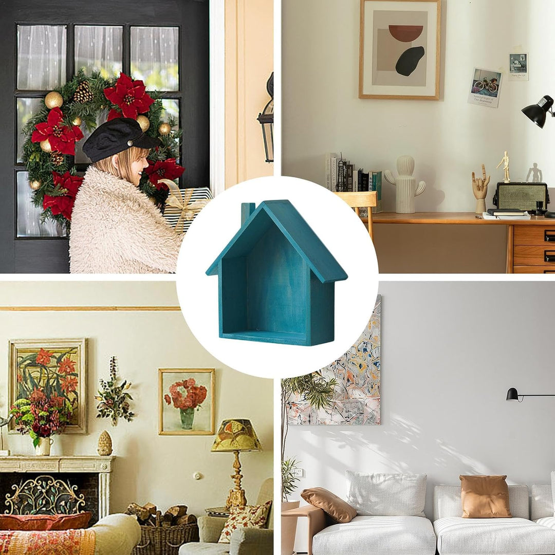 Holzbox Hausform | Regalbox Hausform | Wandregale In Hausform | Setzkasten Haus | Wanddekoration Kin