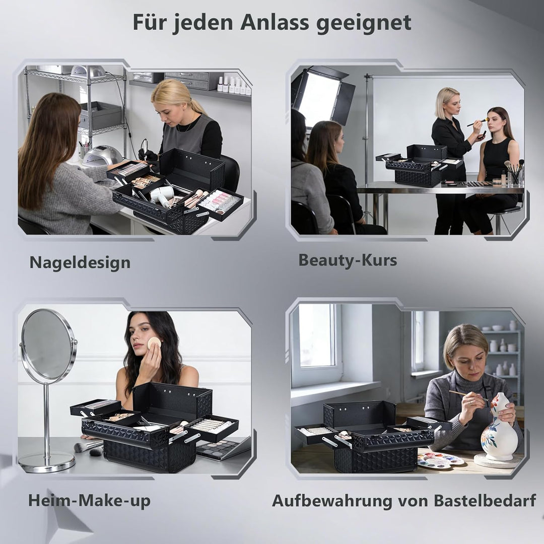 Kosmetikkoffer Schminkkoffer Make up Koffer Friseurkoffer Nagelkoffer Make-up Aufbewahrung friseurko