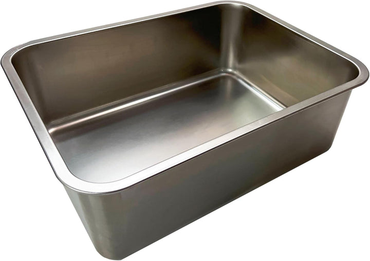 KUNWU Katzentoilette aus Edelstahl für Katzen M 45 x 35 x 15 cm, Hunde und Kaninchen, korrosionsbest