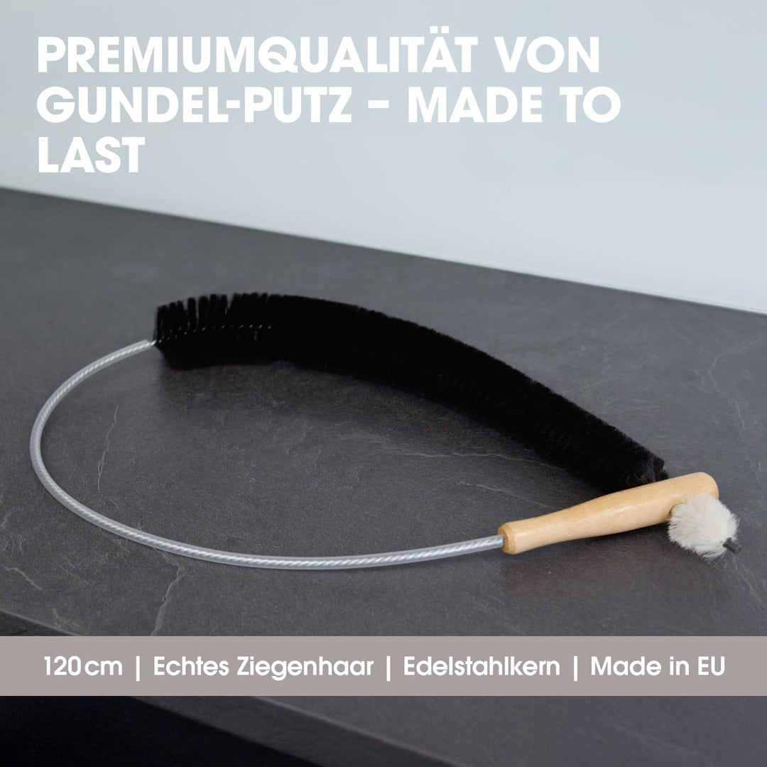 MaxxGoods Heizkörperbürsten - 3 Stück - 120 cm - Heizungsbürste mit Ziegenhaar Borsten - Ideal für d