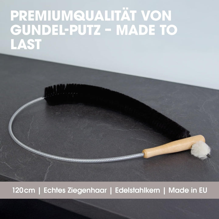MaxxGoods Heizkörperbürsten - 3 Stück - 120 cm - Heizungsbürste mit Ziegenhaar Borsten - Ideal für d