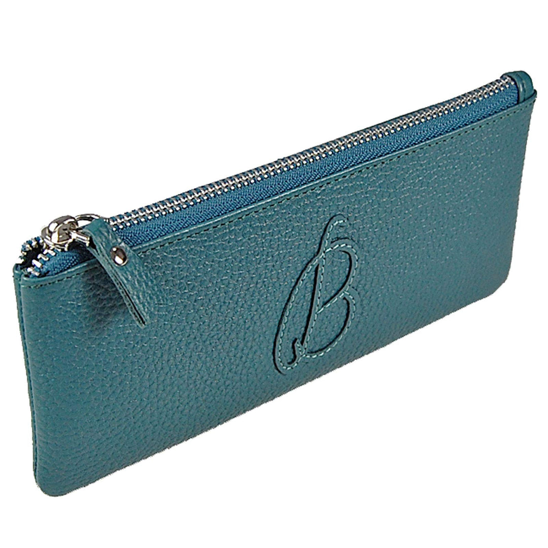 Kosmetiktasche Leder Kosmetiketui Schminktasche Stifteetui Make up Beauty Tasche GoBago (Petrol), Pe