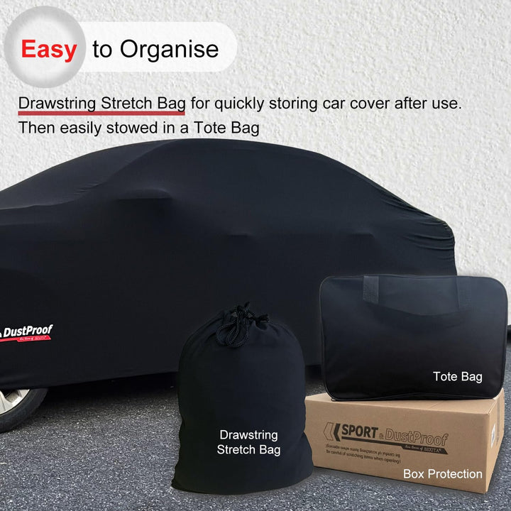 Premium Auto Abdeckplane Indoor Stretch Autoabdeckung, Weiches Innenfutter, Atmungsaktiv, Staubdicht