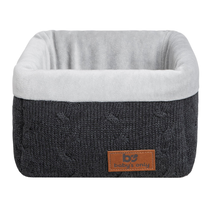 BO BABY'S ONLY - Körbchen Cable - Wickeltisch Organizer - Gestrickte Aufbewahrungsbox für Kinderzimm