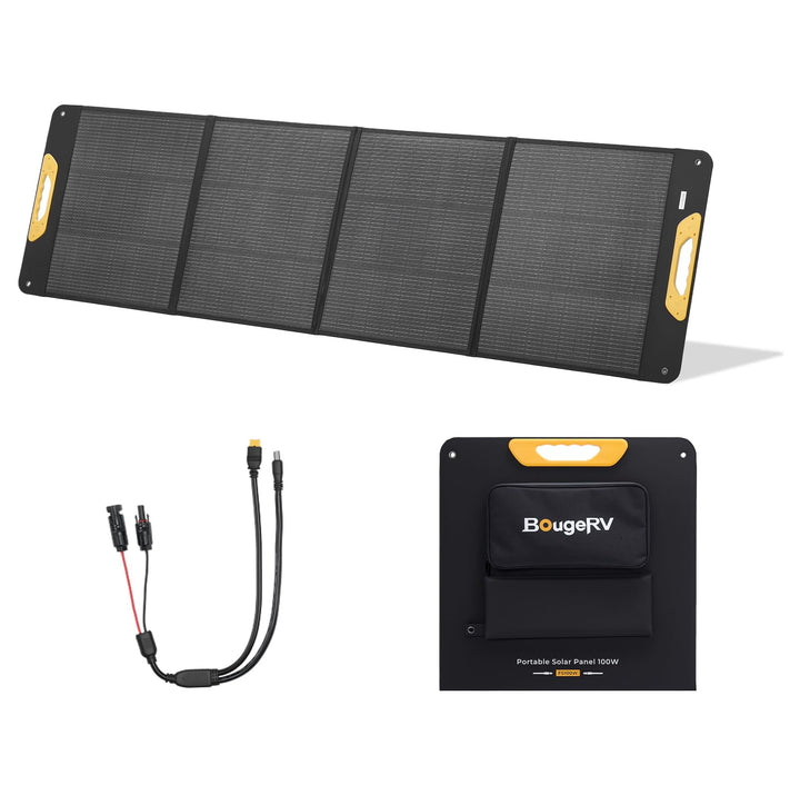 BougeRV 200W Solarpanel Faltbar, 25% Effizienz N-Typ Tragbares Solarpanel für 277Wh Akku, Fiberglas