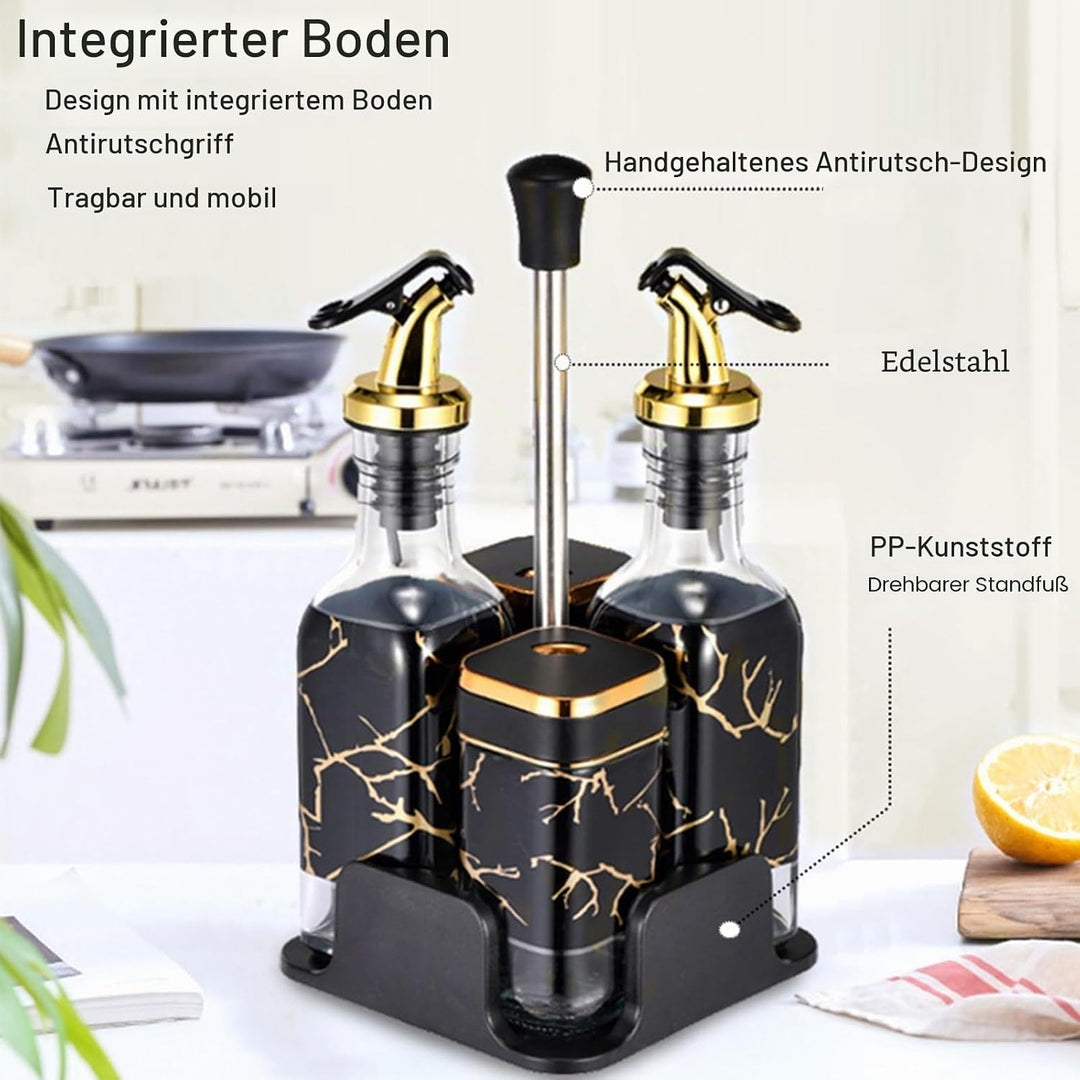 Gewürzflasche Glas Dispenser, versiegelt und feuchtigkeitsfest, Kapazität 200ml Cruets mit 360° dreh