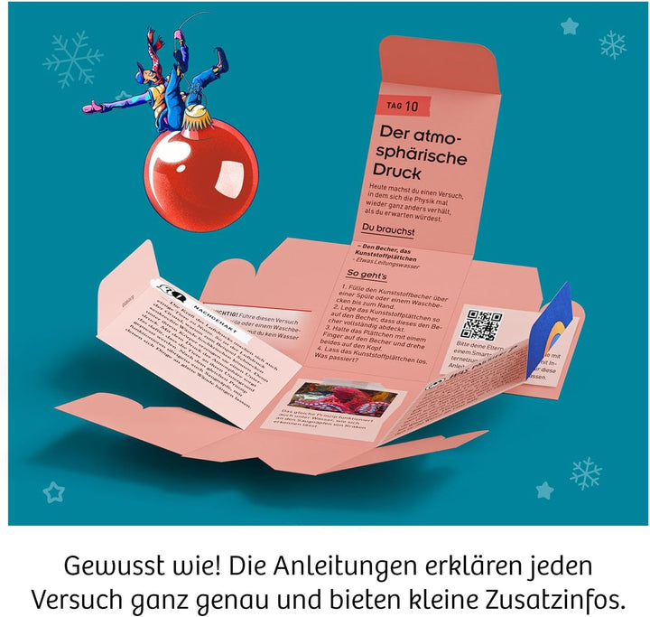 KOSMOS 661090 Experimentierkasten Adventskalender 2025, Die schönsten Experimente zur Weihnachtszeit