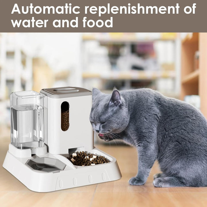 Futter- Und Wasserspender Für Katzen, Automatischer Futterautomaten Für Katzen & Kleine Hunde, 2 In