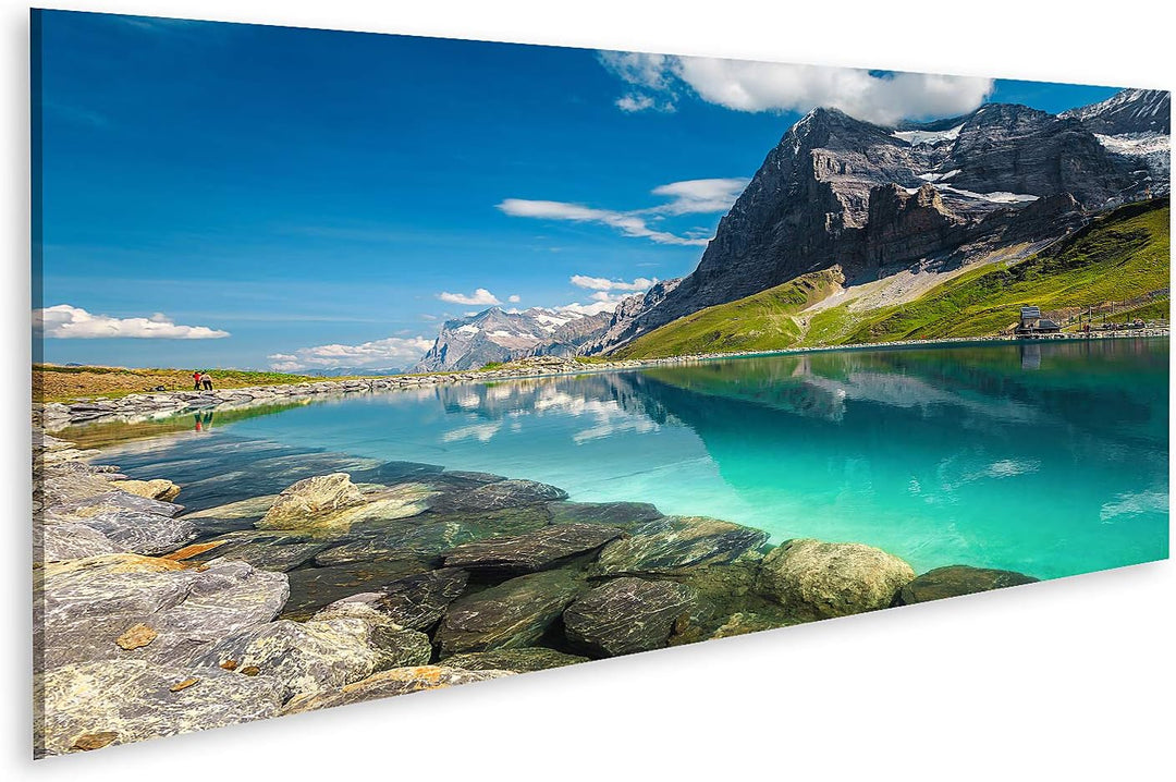 islandburner Bild auf Leinwand Sauberer Bergsee Schweizer Alpen Berner Oberland Erstaunlich Berühmt