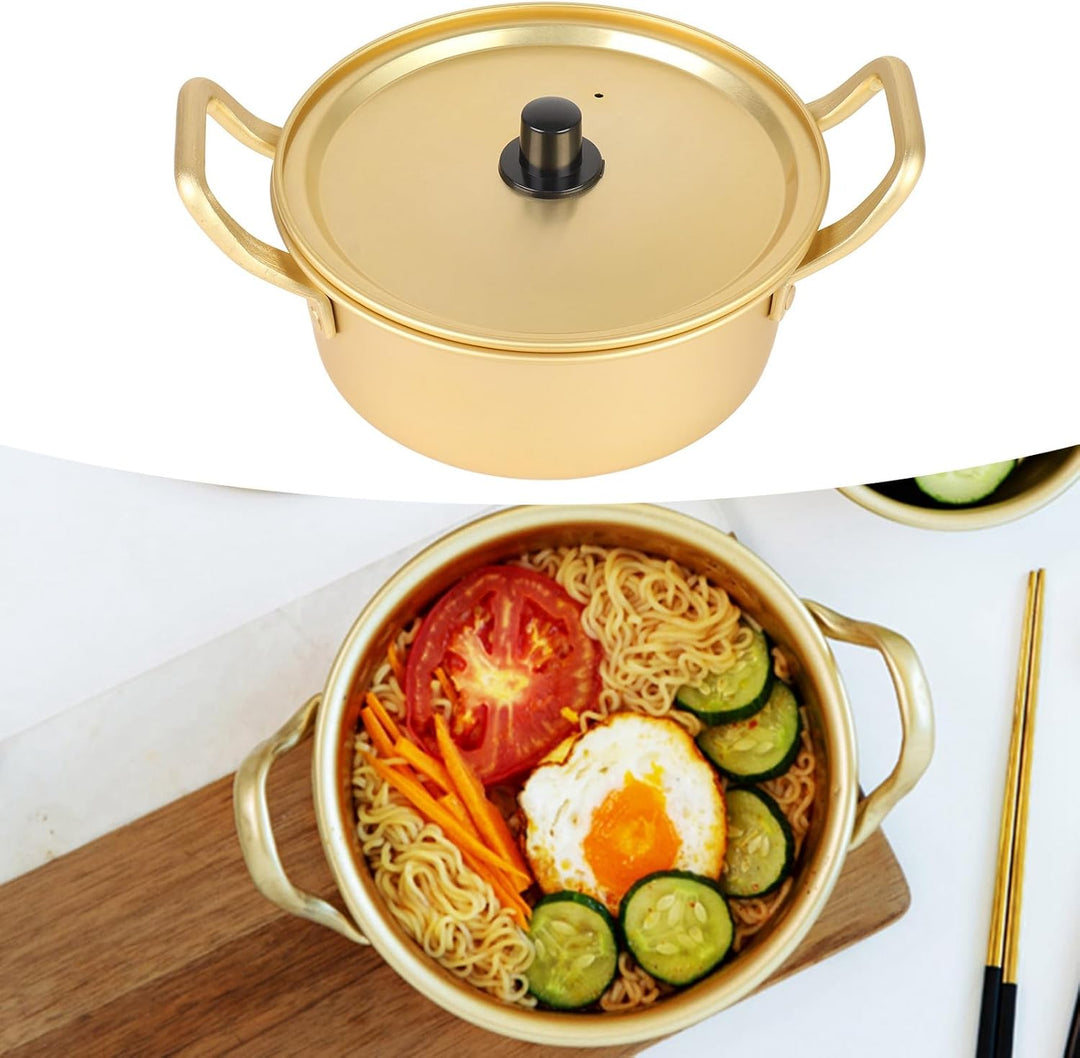 Korean Ramen Noodle Pot aus Gelbem Aluminium, Koreanischer Nudeltopf Ramen Nudeltopf, Aluminiumtopf