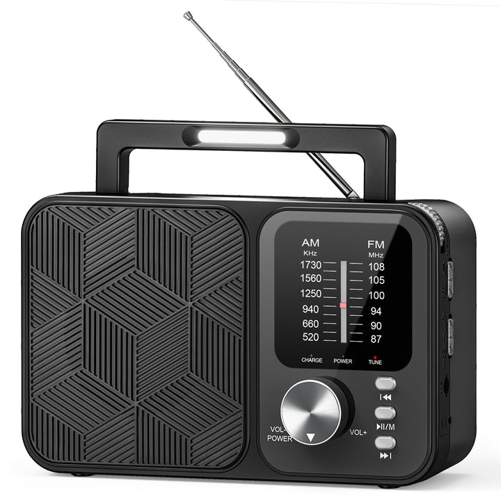 Tendak Tragbares Radio FM AM, Transistorradio Batteriebetrieben oder USB-C | Kofferradio mit 4000mAh