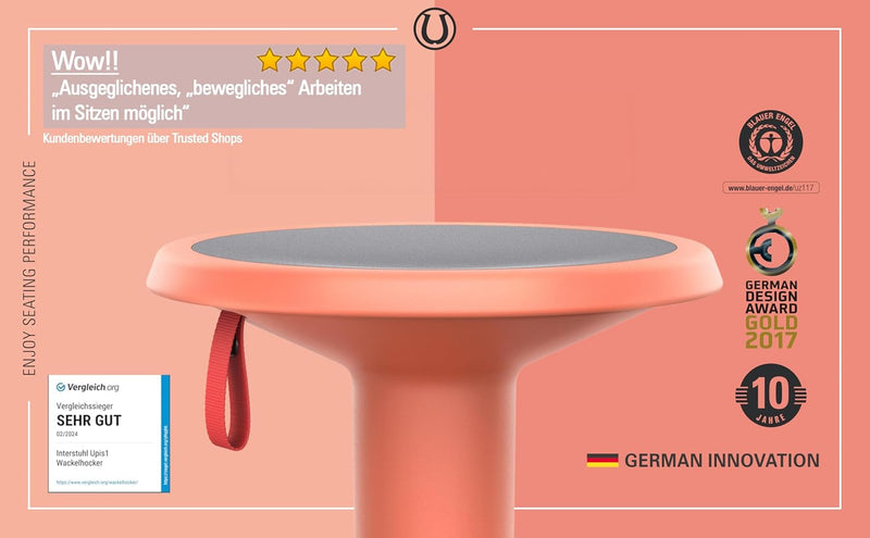 Interstuhl UPis1 - ergonomischer Sitzhocker mit Schwingeffekt - höhenverstellbar - Hocker mit rutsch