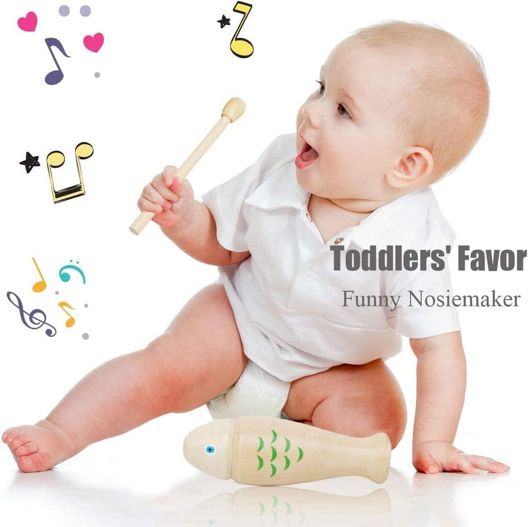 Johgee Musikinstrumente Set für Kinder, Kinderspielzeug ab 3 Jahre, Holz Percussion Set Schlagzeug S