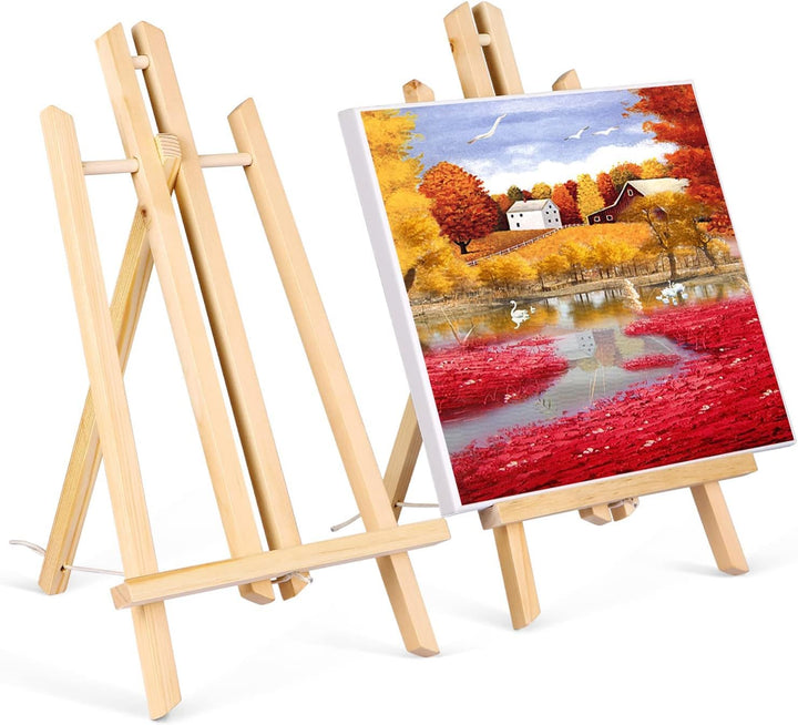 staffeleien, 2 Stück Holzstaffelei, 40cm Bild Ständer Aus Vollholz, Display-/ Tischstaffelei, klappb