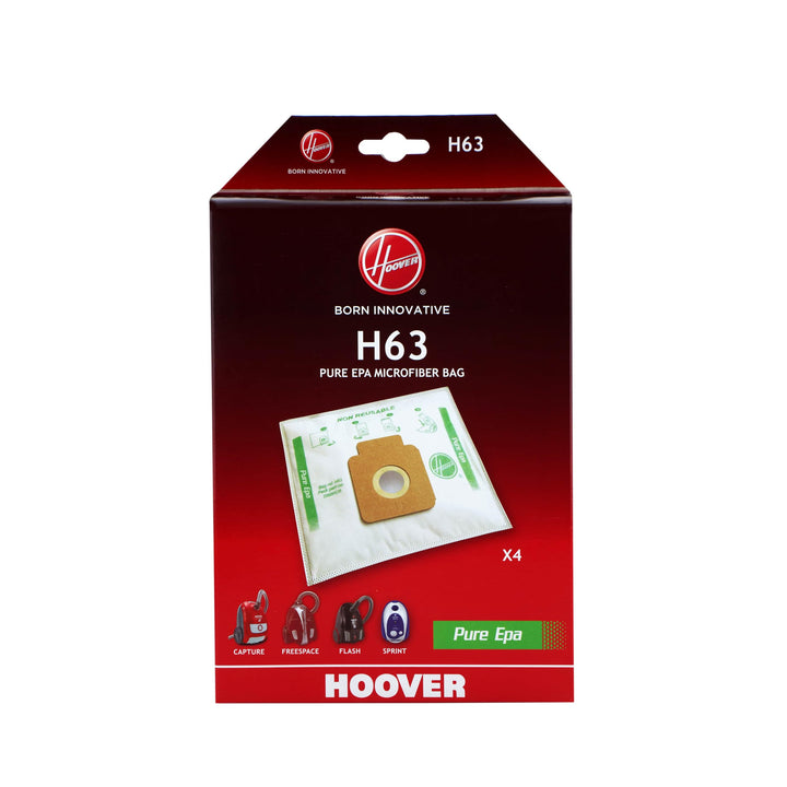 Hoover H63 Staubsaugerbeutel, Originalersatzteil, Mikrofaser, Pure EPA, geruchsabsorbierendes Aktivk