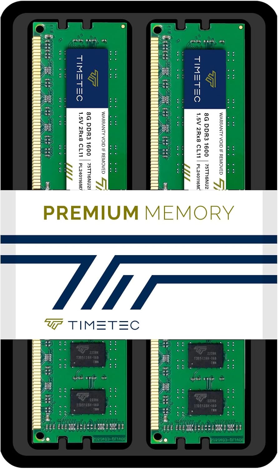 Timetec 16GB KIT (2x8GB) DDR3 1600 MHz (DDR3-1600) PC3-12800 (PC3-12800U) Non-ECC Ungepuffert 1,5V C