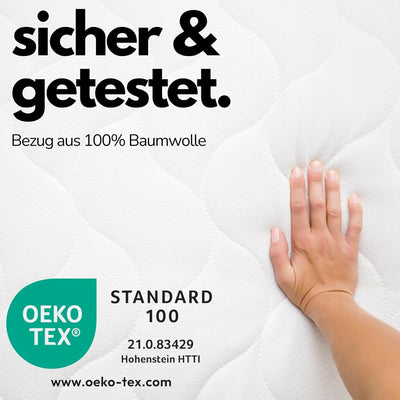 Sämann Laufgittermatratze Cloud Basic 75x100 cm - Matratze für Baby Laufstall - Baumwollbezug mit Re