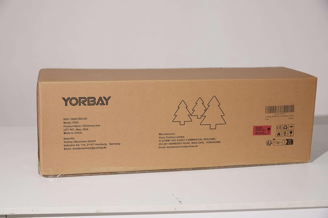 Yorbay Künstlicher Weihnachtsbaum mit Beleuchtung Weiss Schneeflocken LED Tannenbaum für Weihnachten