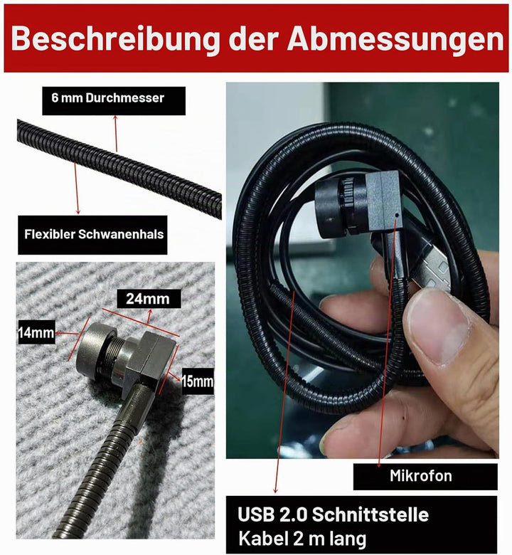PUSOKEI Center Cam Webcam für den Mittleren Bildschirm, 2 MP Plug &amp; Play USB Webcam, Autofokus Eye t