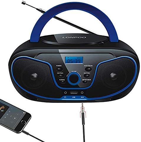 Tragbares CD-Radio - Kinder CD-Player Boombox mit USB-Eingang | AUX-Eingang | Kopfhöreranschluss | U