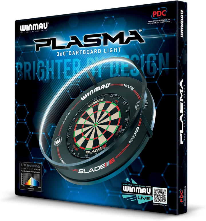 WINMAU Plasma Dartboard-Lichtserie - Original schwarzes Plasmalicht - Plasma-Eisweisslicht - Bündeln