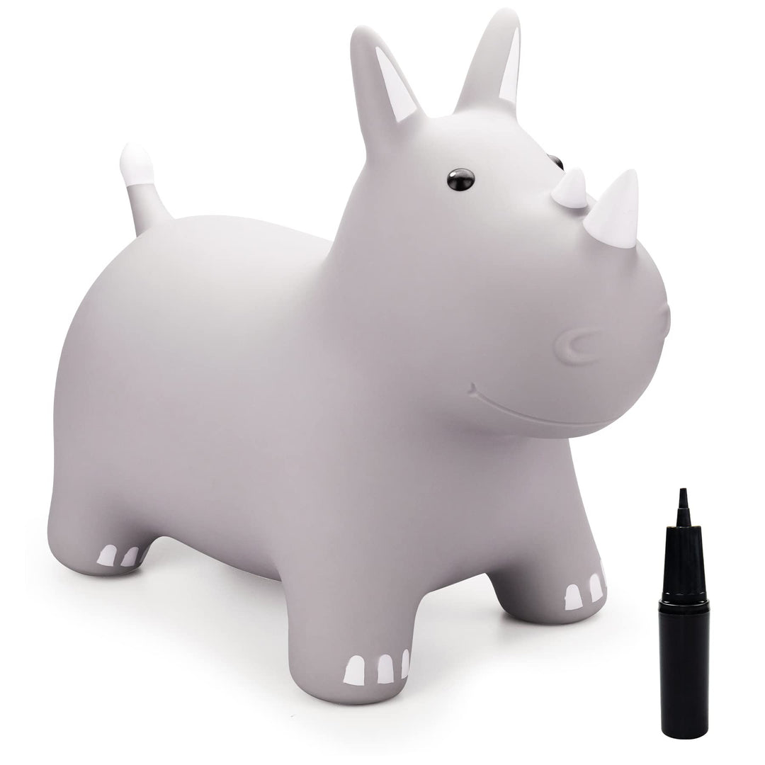 INPODAK hüpftier, Nashorn Hüpftier für Kinder, hüpftier ab 1 2 3 4 5 6 Jahre, Kleinkind Hüpfpferd, A