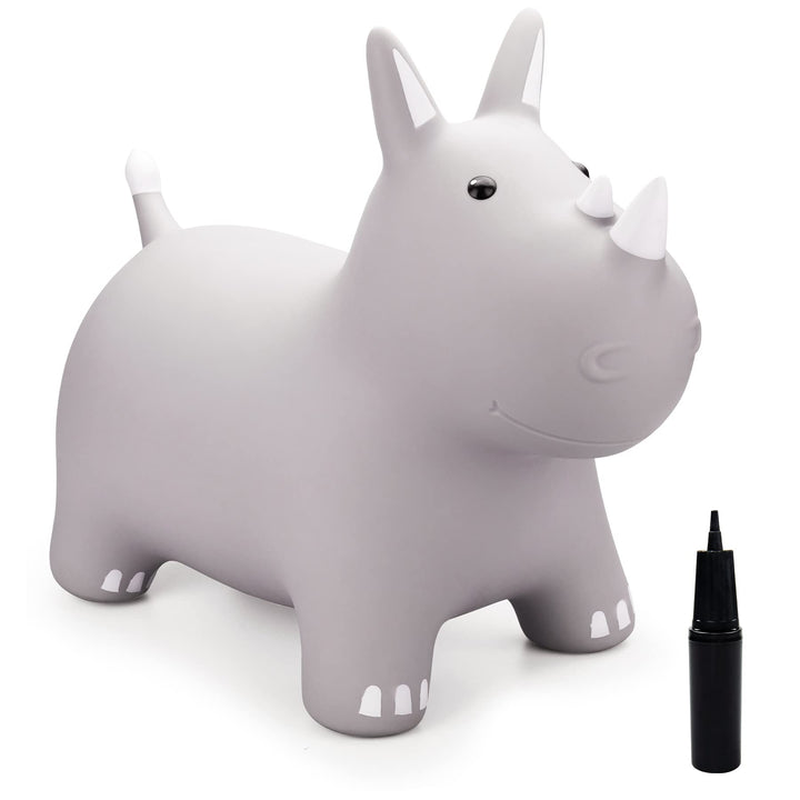 INPODAK hüpftier, Nashorn Hüpftier für Kinder, hüpftier ab 1 2 3 4 5 6 Jahre, Kleinkind Hüpfpferd, A