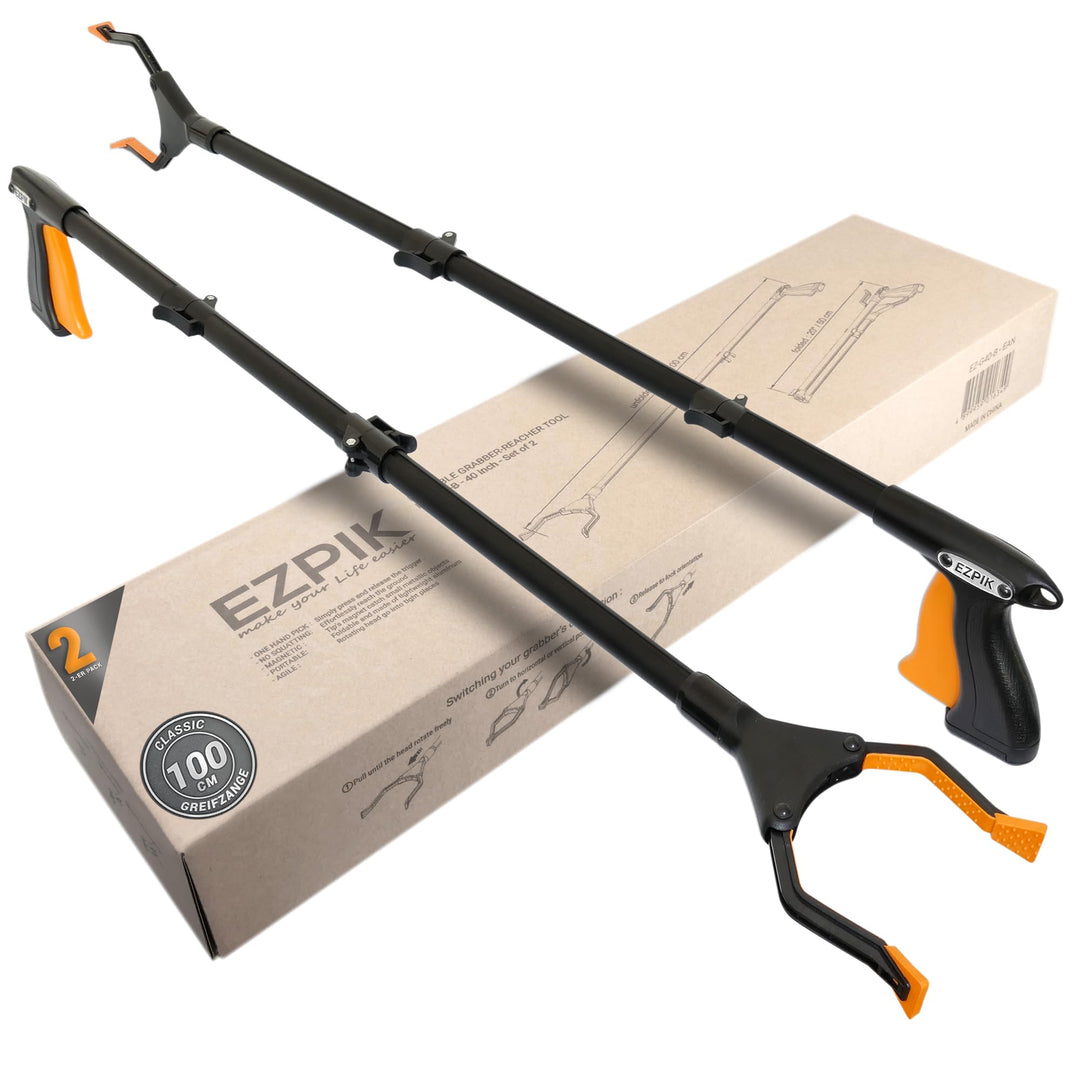 2 x EZPIK® 100 cm Greifer für Senioren mit Magnet-Greifarm, Robuste Greifzangen für Senioren, Mensch
