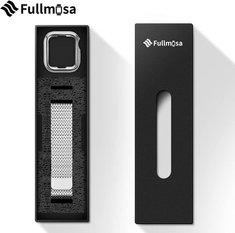 Fullmosa Kompatibel mit Apple Watch Series Ultra2/ Ultra Armband 49mm mit Hülle, Magnetisch Edelstah