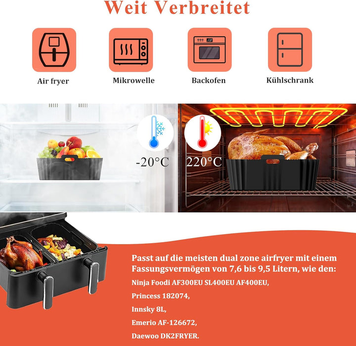 Heissluftfritteuse Zubehör Airfryer Zubehör für Ninja Foodi SL400EU AF400EU AF300EU, Air Fryer Acces