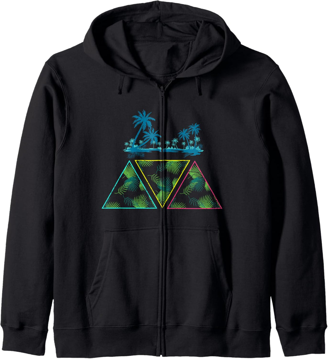 Dschungel Sommerurlaub Palmen 1990er Retro Vaporwave Kapuzenjacke