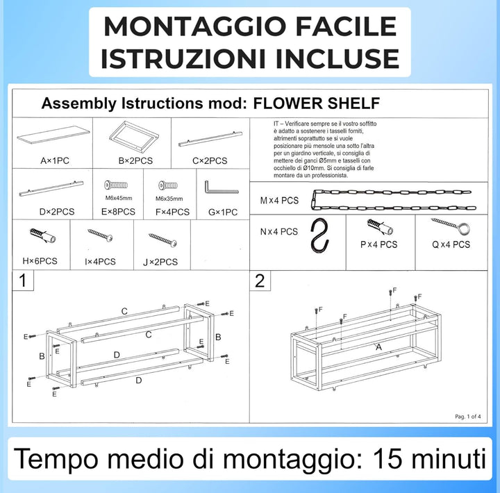 yelloo FLOWERS Hängendes Deckenregal mit Blumenketten für Garten vertikal Getränkehalter Bar Küche (