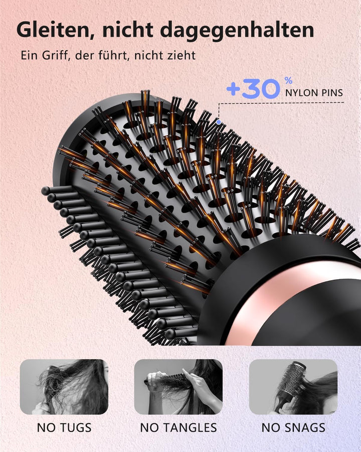 Thermobürste, Thermal Brush Blowout Boost Ionische Lockenbürste 160.000 RPM Negativ-Ionen Haartrockn