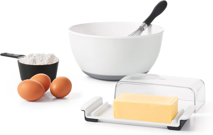 OXO Good Grips breite Butterdose mit Deckel, weiss Butterdose Single, Butterdose Single