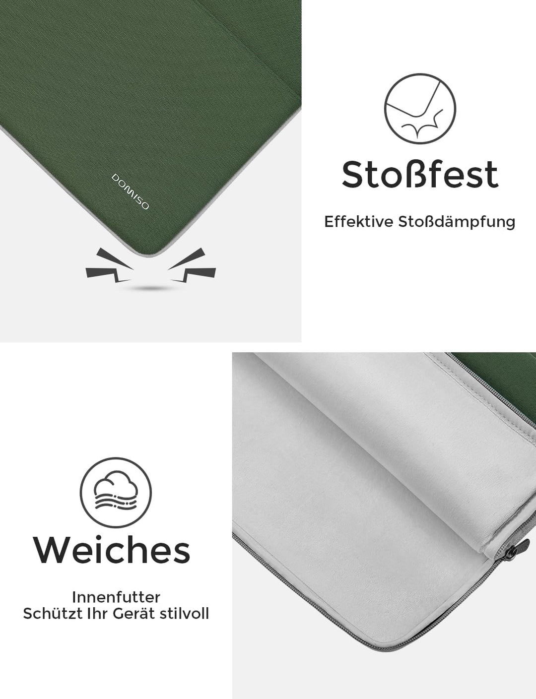 DOMISO 17 Zoll Wasserdicht Laptophülle Laptop Sleeve Case Notebook Hülle Tasche Schutzhülle für 17,3