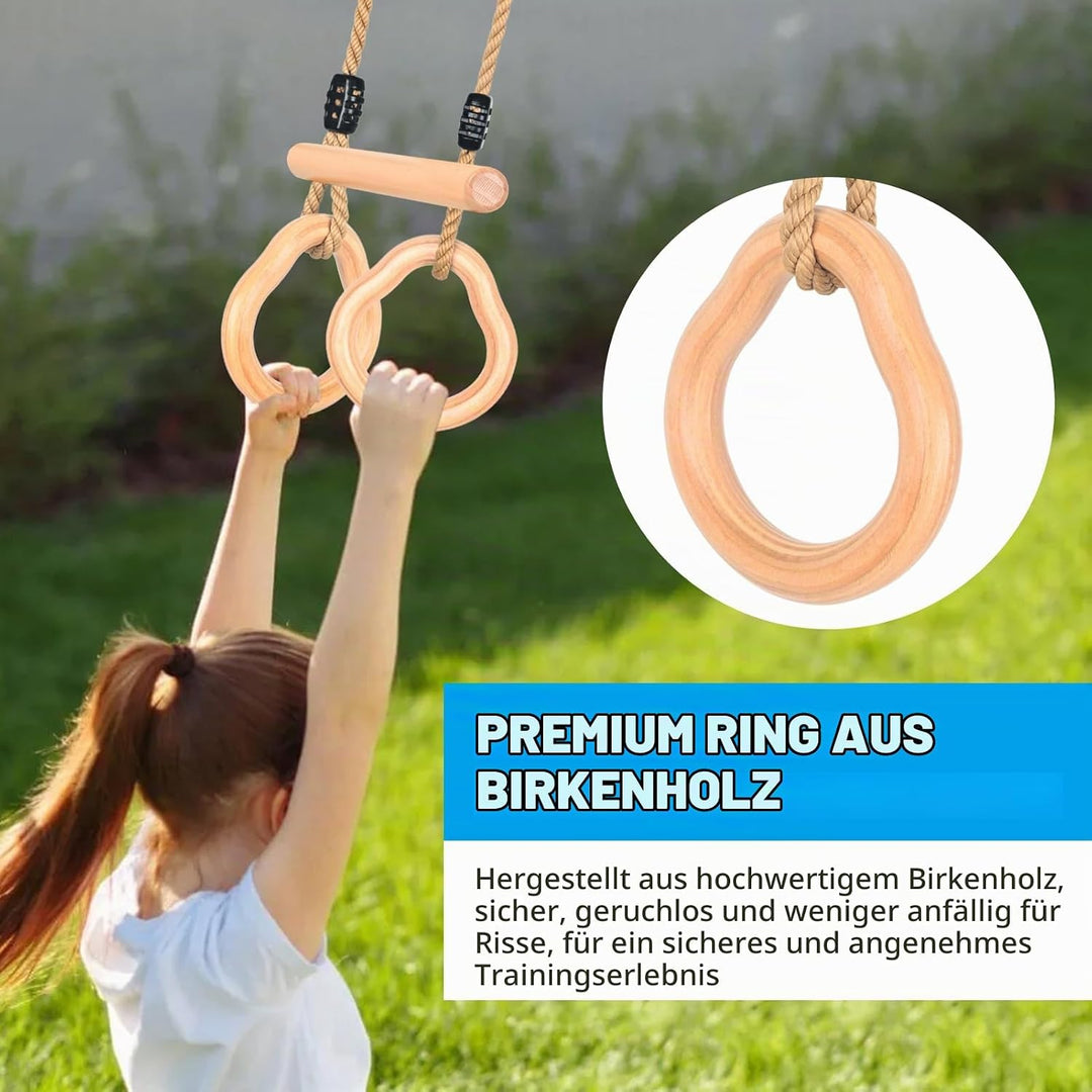 Trapez Schaukel, Trapez Stange Outdoor mit Turnringen Multifunktions Schaukel Kinder mit Verstellbar