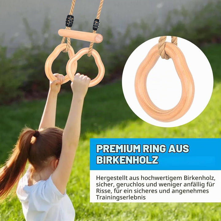 Trapez Schaukel, Trapez Stange Outdoor mit Turnringen Multifunktions Schaukel Kinder mit Verstellbar