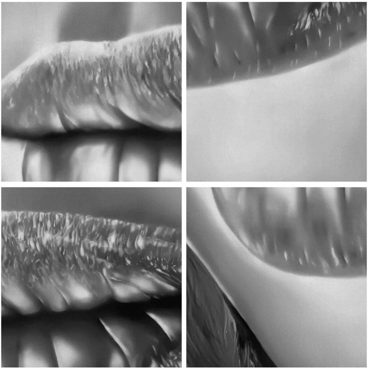 Bilder auf Leinwand Lippen Gesicht weiblich Lippenstift Leinwandbild mit Rahmen 45x80cm Wandbilder D