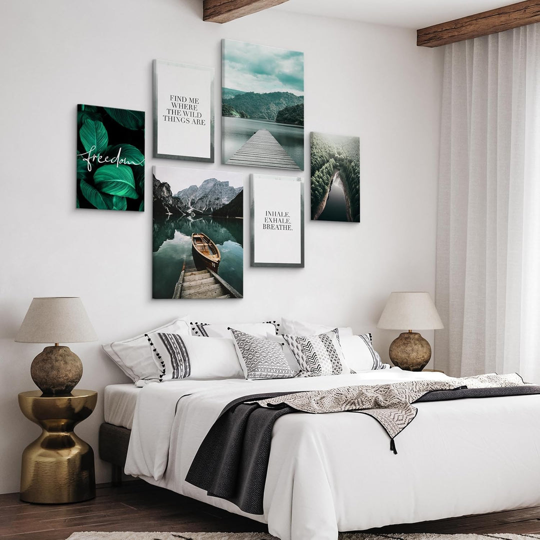 Muralo - Wandbilder Set - Leinwand Bilder Set Aufhängefertig - Bilder für Wohnzimmer Schlafzimmer -