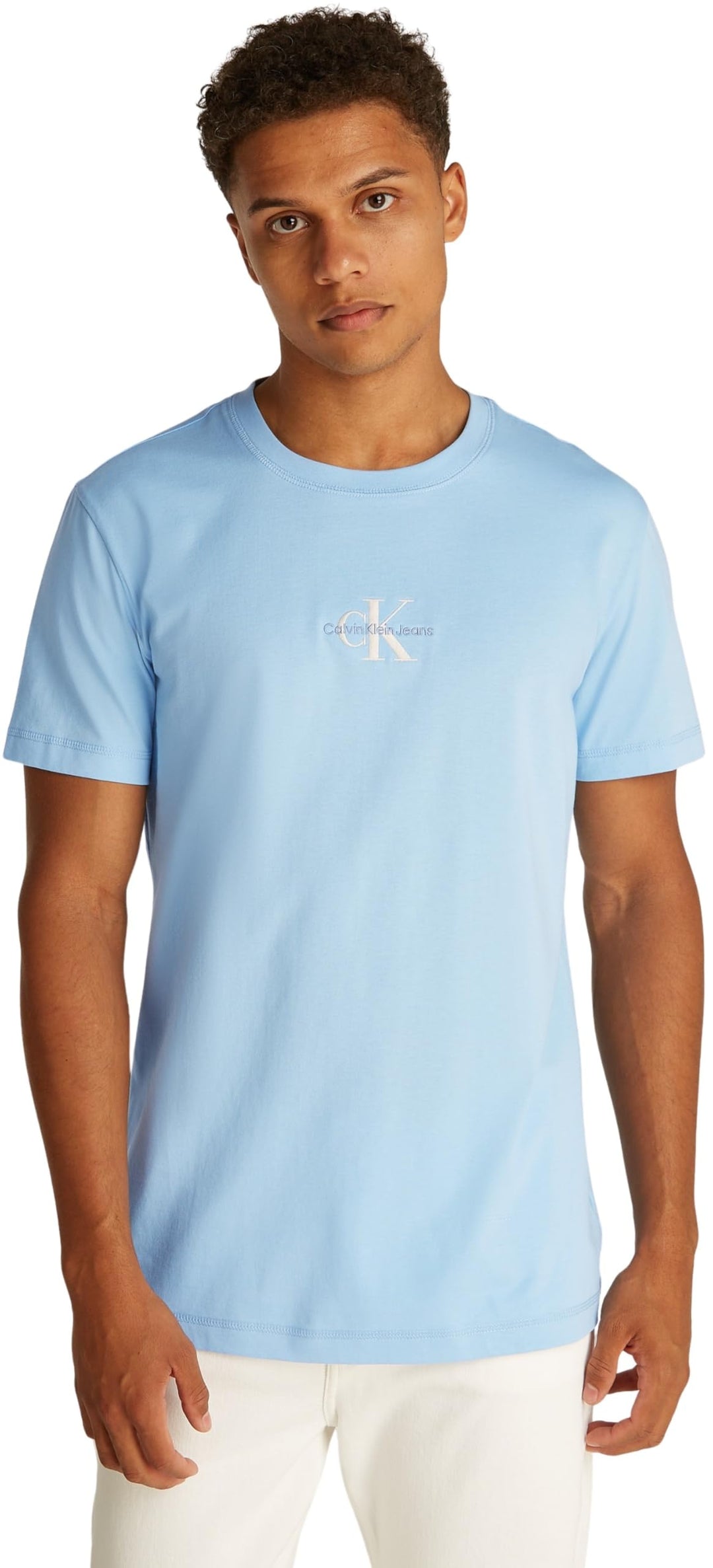 Calvin Klein Jeans Herren T-Shirt Kurzarm Monologo Rundhalsausschnitt XS Blau (Blue Bell), XS Blau (